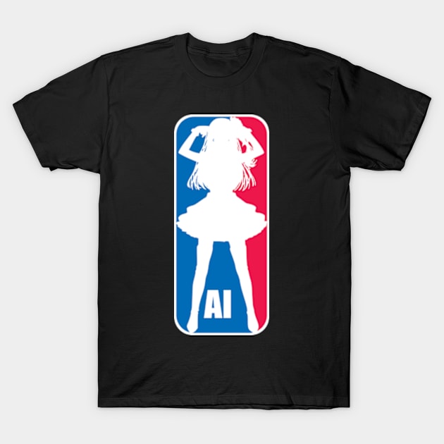 Ai Hoshino Silhouette Main Character from Oshi no Ko or My Star Idol's Child Anime x Popular Basketball Logo T-Shirt by Animangapoi